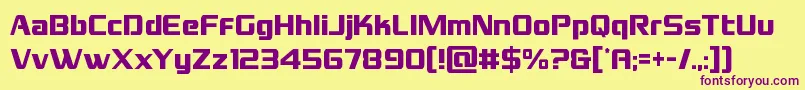 Grandnationalcond Font – Purple Fonts on Yellow Background