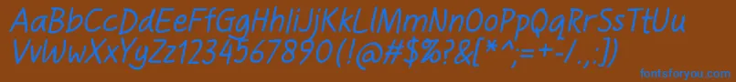HandgleyItalic Font – Blue Fonts on Brown Background