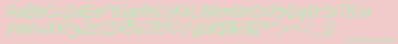 HandgleyItalic Font – Green Fonts on Pink Background