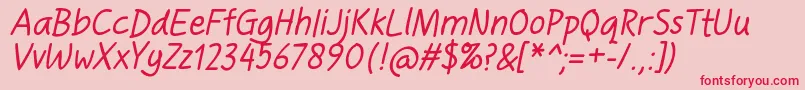 HandgleyItalic Font – Red Fonts on Pink Background