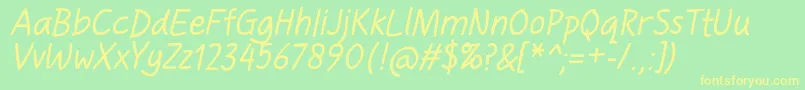 Шрифт HandgleyItalic – жёлтые шрифты на зелёном фоне