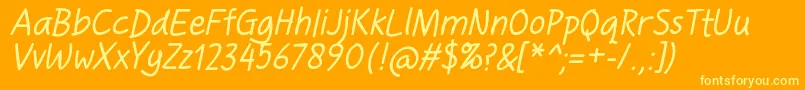 HandgleyItalic Font – Yellow Fonts on Orange Background