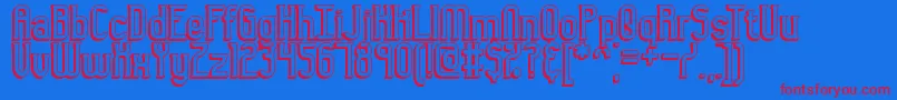 Gyneric3 Font – Red Fonts on Blue Background