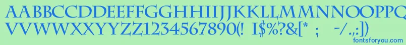 Charlemagnec Font – Blue Fonts on Green Background