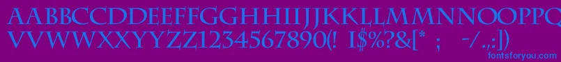 Charlemagnec Font – Blue Fonts on Purple Background