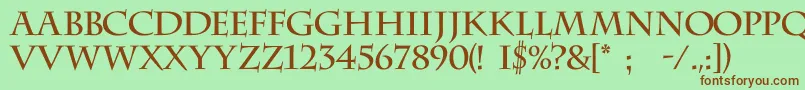 Charlemagnec Font – Brown Fonts on Green Background