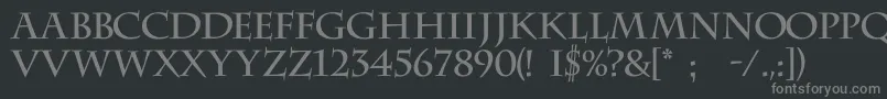Charlemagnec Font – Gray Fonts on Black Background