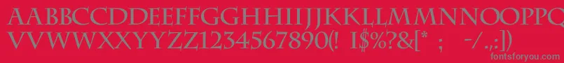 Czcionka Charlemagnec – szare czcionki na czerwonym tle