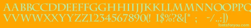 Charlemagnec Font – Green Fonts on Orange Background