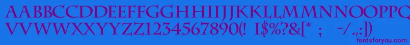 Charlemagnec Font – Purple Fonts on Blue Background