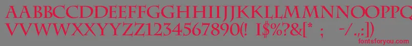 Charlemagnec Font – Red Fonts on Gray Background