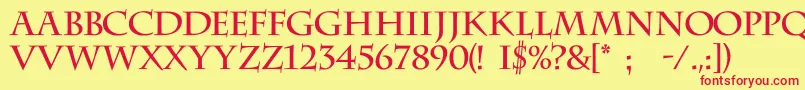 Charlemagnec Font – Red Fonts on Yellow Background