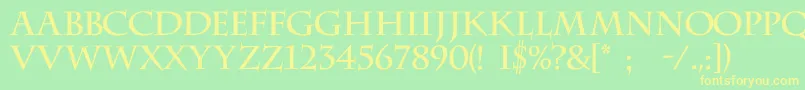 Шрифт Charlemagnec – жёлтые шрифты на зелёном фоне