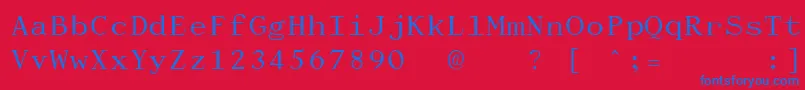 DactylographeUnregistered Font – Blue Fonts on Red Background