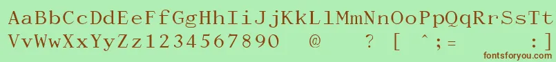 Шрифт DactylographeUnregistered – коричневые шрифты на зелёном фоне