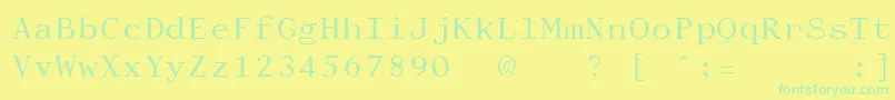 DactylographeUnregistered Font – Green Fonts on Yellow Background