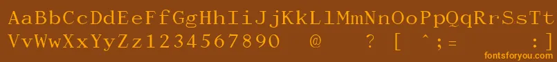DactylographeUnregistered Font – Orange Fonts on Brown Background