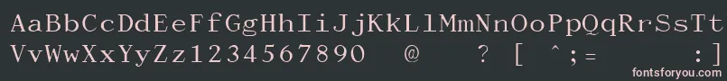 Czcionka DactylographeUnregistered – różowe czcionki na czarnym tle
