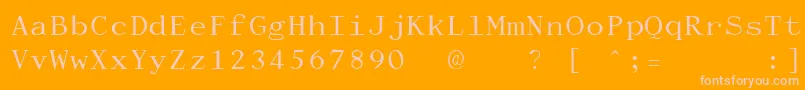 Czcionka DactylographeUnregistered – różowe czcionki na pomarańczowym tle