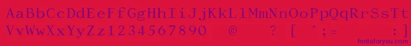 DactylographeUnregistered-Schriftart – Violette Schriften auf rotem Hintergrund
