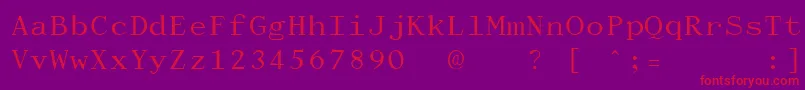 DactylographeUnregistered Font – Red Fonts on Purple Background