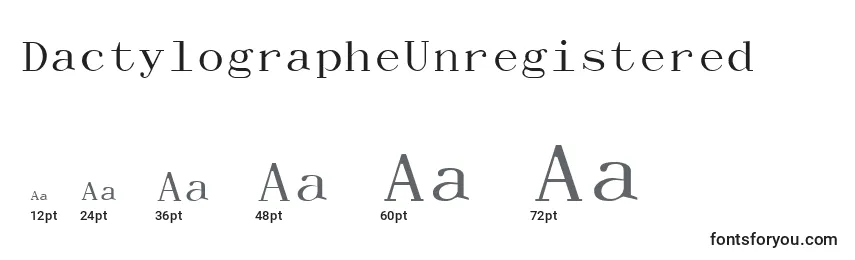 DactylographeUnregistered Font Sizes