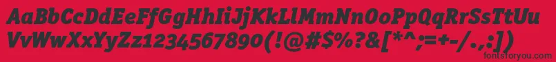 OfficinaserifblackoscItalic Font – Black Fonts on Red Background