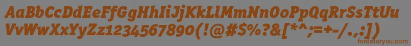 フォントOfficinaserifblackoscItalic – 茶色の文字が灰色の背景にあります。