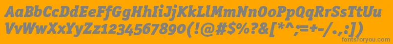 OfficinaserifblackoscItalic Font – Gray Fonts on Orange Background