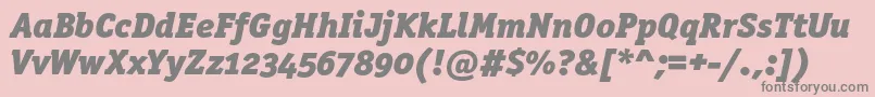 OfficinaserifblackoscItalic Font – Gray Fonts on Pink Background