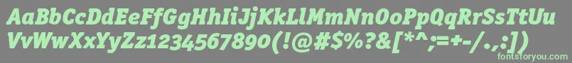 フォントOfficinaserifblackoscItalic – 灰色の背景に緑のフォント