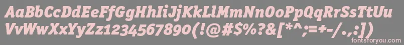 フォントOfficinaserifblackoscItalic – 灰色の背景にピンクのフォント