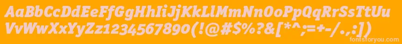 OfficinaserifblackoscItalic Font – Pink Fonts on Orange Background