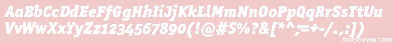 OfficinaserifblackoscItalic-Schriftart – Weiße Schriften auf rosa Hintergrund