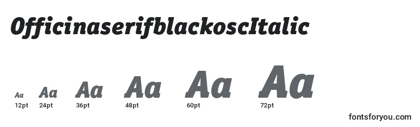 Размеры шрифта OfficinaserifblackoscItalic