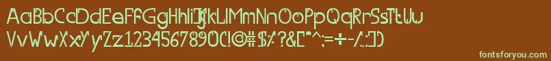 フォントSwitchFont – 緑色の文字が茶色の背景にあります。