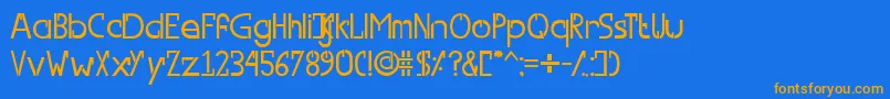 SwitchFontフォントについての詳細 フォントSwitchFont – オレンジ色の文字が青い背景にあります。