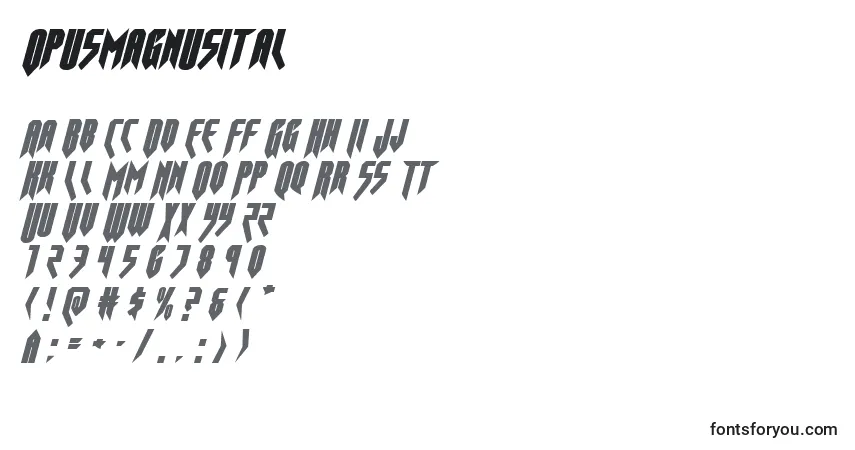 Шрифт Opusmagnusital – алфавит, цифры, специальные символы