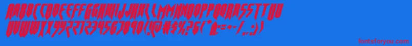 Opusmagnusital Font – Red Fonts on Blue Background