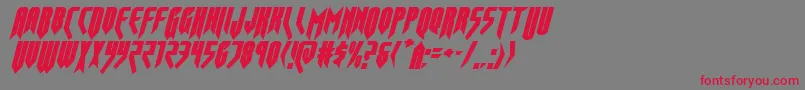 Opusmagnusital Font – Red Fonts on Gray Background