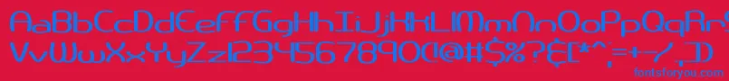 Pneuwide Font – Blue Fonts on Red Background