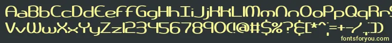 フォントPneuwide – 黒い背景に黄色の文字