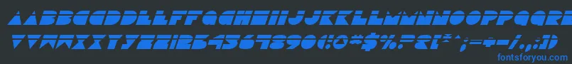 DiscoDeckLaserItalic Font – Blue Fonts on Black Background