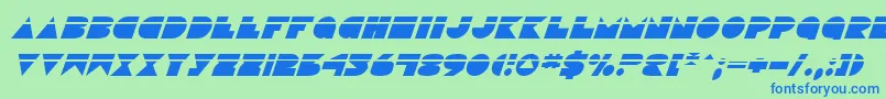 DiscoDeckLaserItalic-fontti – siniset fontit vihreällä taustalla