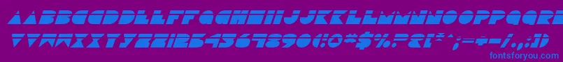 フォントDiscoDeckLaserItalic – 紫色の背景に青い文字