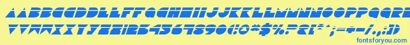 fuente DiscoDeckLaserItalic – Fuentes Azules Sobre Fondo Amarillo