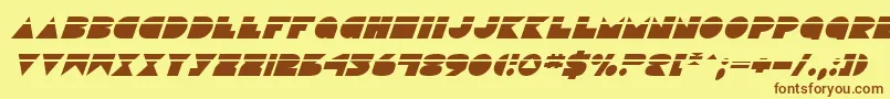 fuente DiscoDeckLaserItalic – Fuentes Marrones Sobre Fondo Amarillo