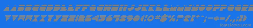 フォントDiscoDeckLaserItalic – 青い背景に灰色の文字