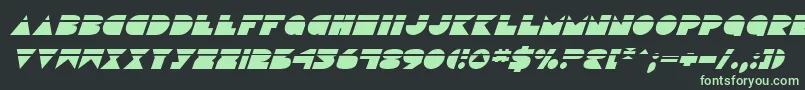 フォントDiscoDeckLaserItalic – 黒い背景に緑の文字