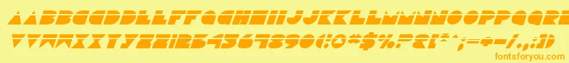 DiscoDeckLaserItalic Font – Orange Fonts on Yellow Background